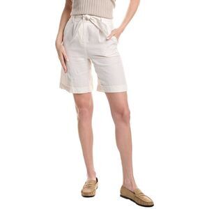 Peserico Womens  Woven Linen Short, White